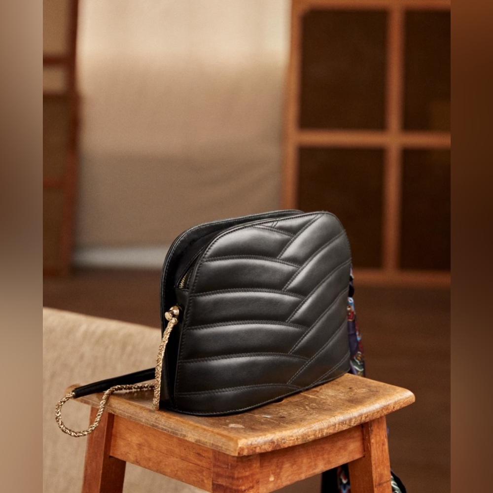 Sezane Quilted Victor bag black